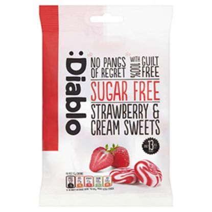 Picture of Bags Diablo StraW&Cream Sugar Free 75g x16